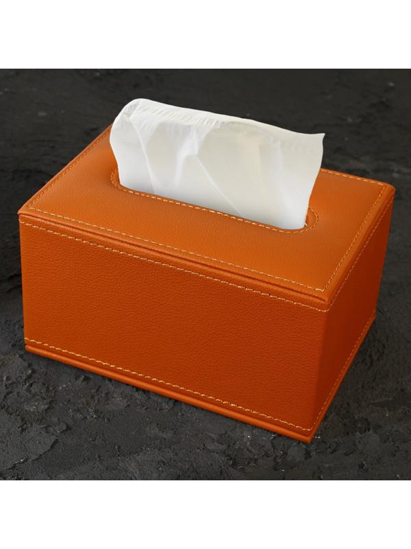 Держатель для салфеток из искусственной кожи, цвет охра