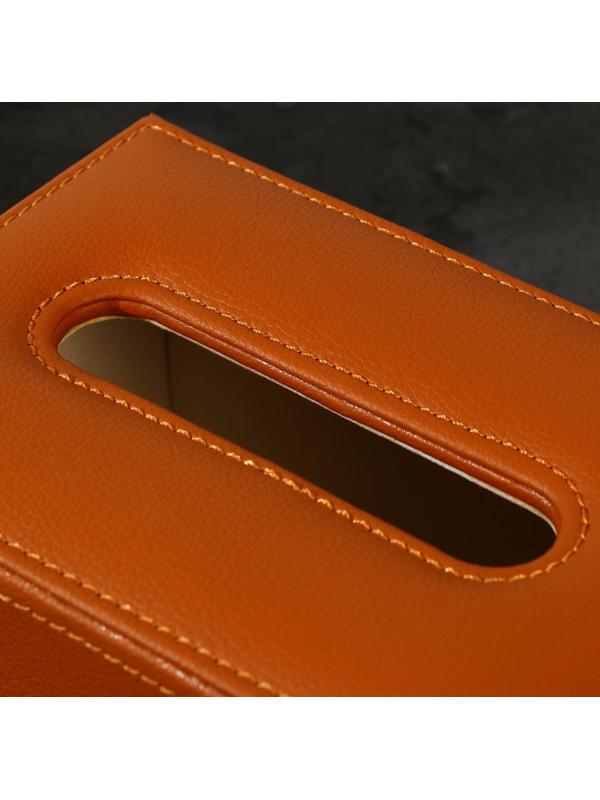 Держатель для салфеток из искусственной кожи, цвет охра