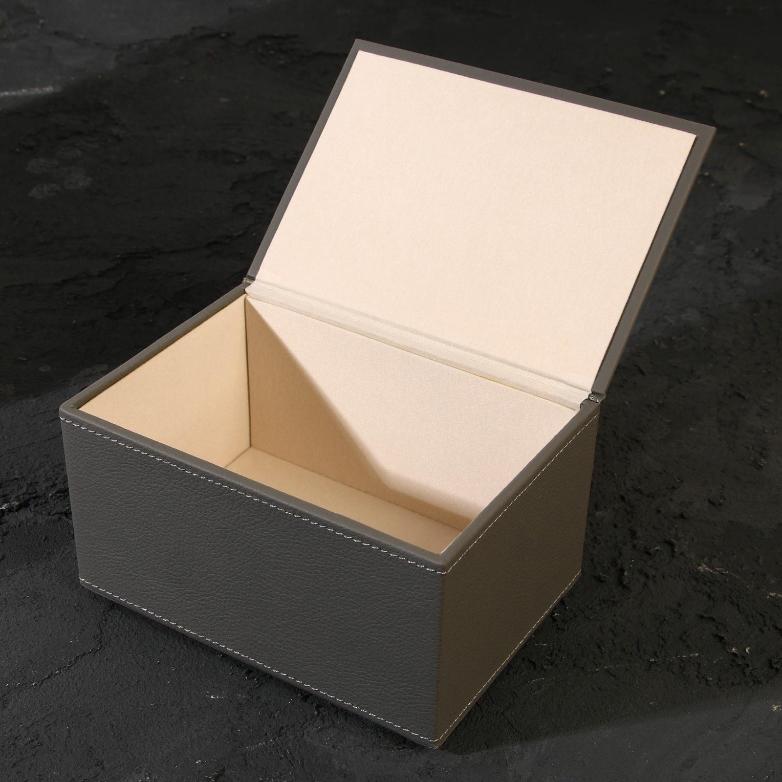 Держатель для салфеток из искусственной кожи, цвет серый