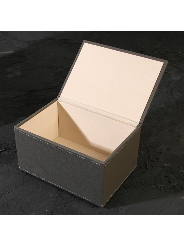 Держатель для салфеток из искусственной кожи, цвет серый