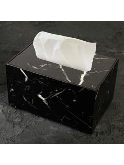 Держатель для салфеток из акрила, цвет черный мрамор