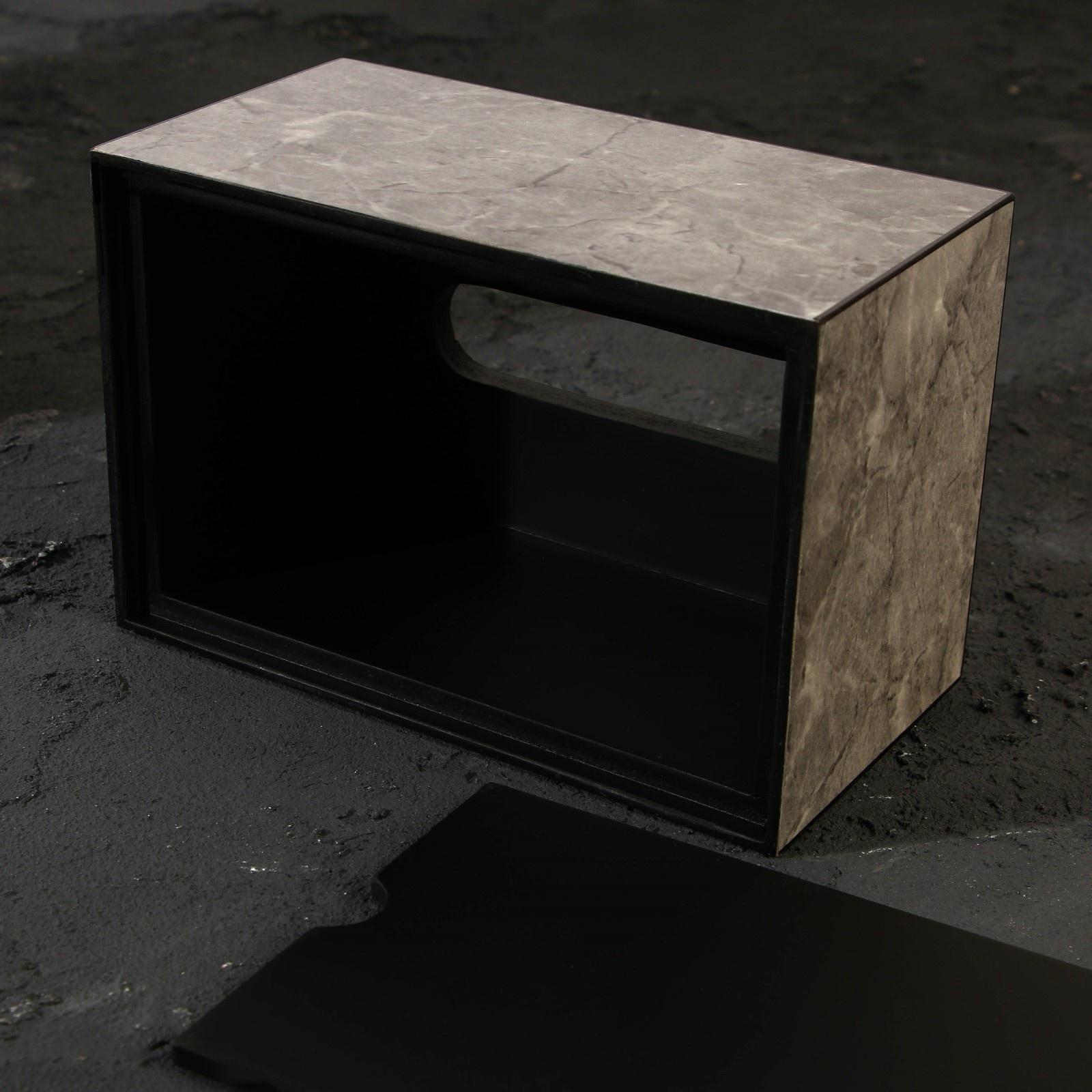 Держатель для салфеток из акрила, серый мрамор