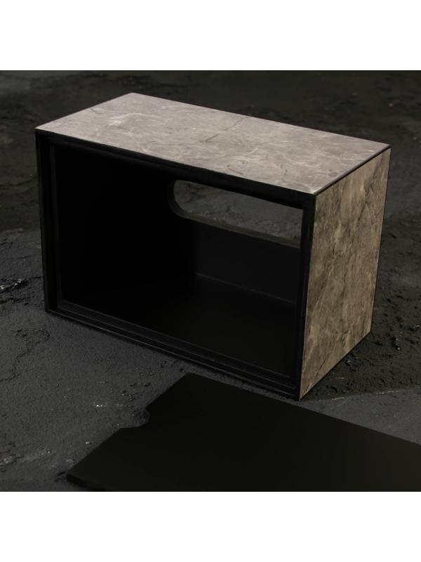 Держатель для салфеток из акрила, серый мрамор