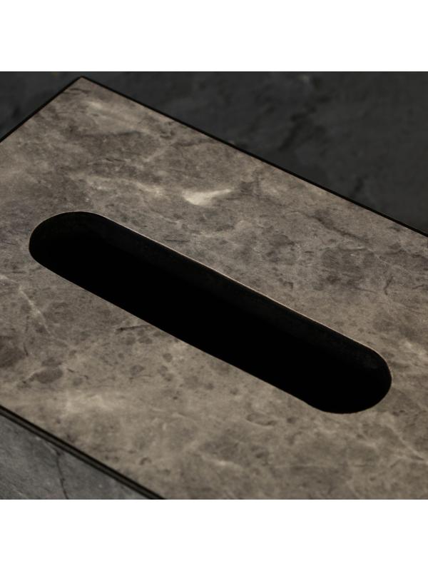 Держатель для салфеток из акрила, серый мрамор