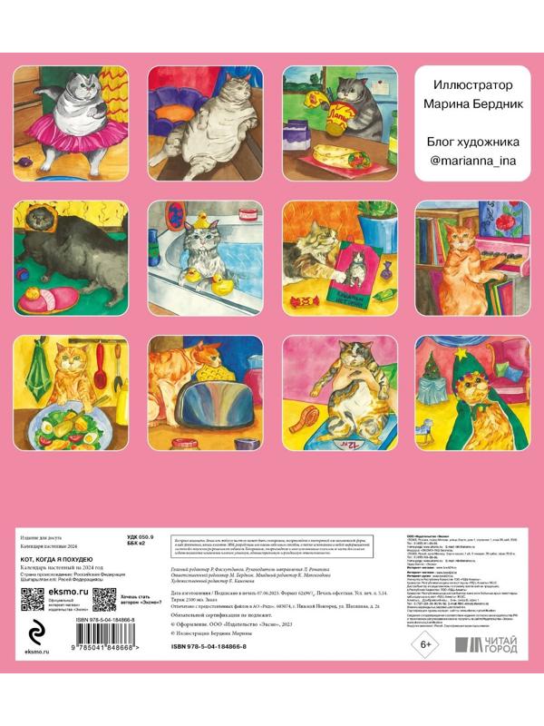 Кот, когда я похудею. Календарь настенный на 2024 год, 30х30 см
