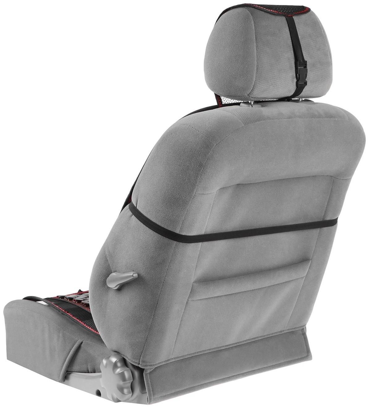 Накидка-массажер на сидение Nova Bright, с подголовником, темно-вишневая, 132 х 52 см