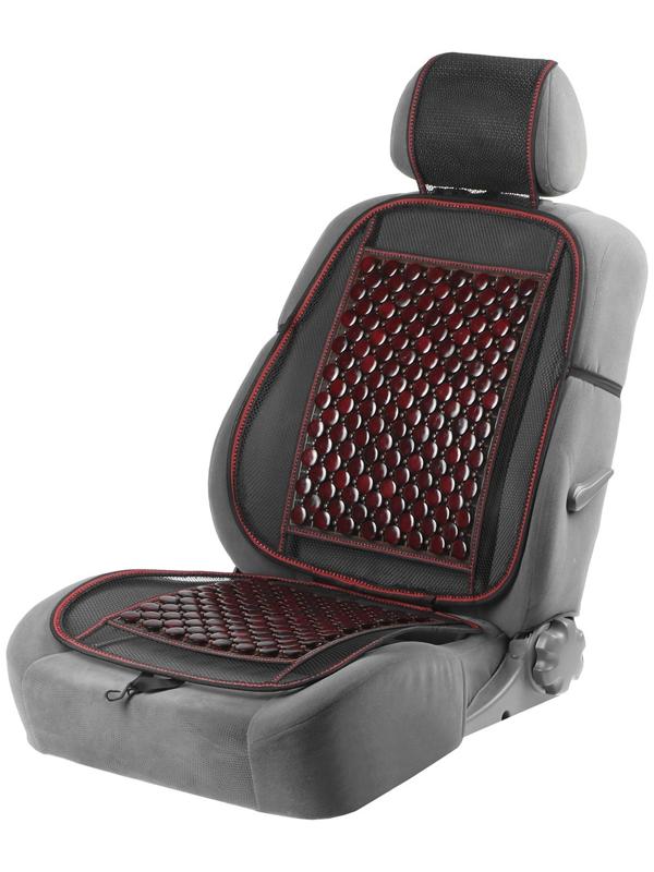 Накидка-массажер на сидение Nova Bright, с подголовником, темно-вишневая, 132 х 52 см