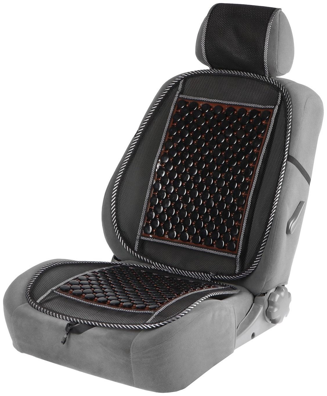 Накидка-массажер на сидение Nova Bright, с подголовником, черная, 132 х 52 см