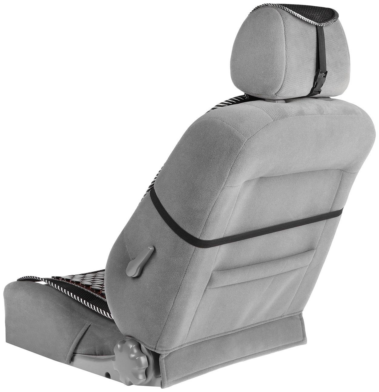 Накидка-массажер на сидение Nova Bright, с подголовником, черная, 132 х 52 см