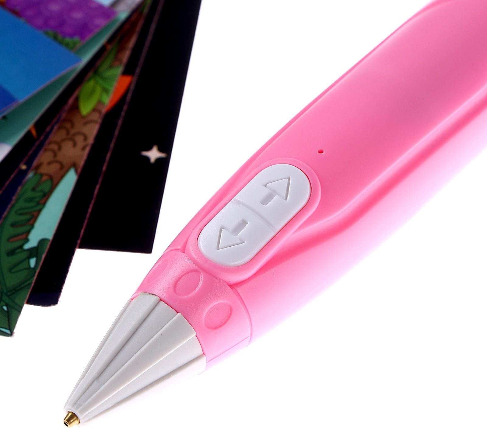 3D ручка, набор PCL пластика светящегося в темноте, мод. PN013, цвет розовый