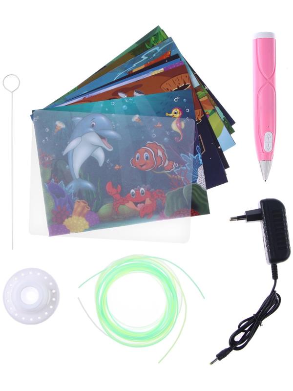 3D ручка, набор PCL пластика светящегося в темноте, мод. PN013, цвет розовый