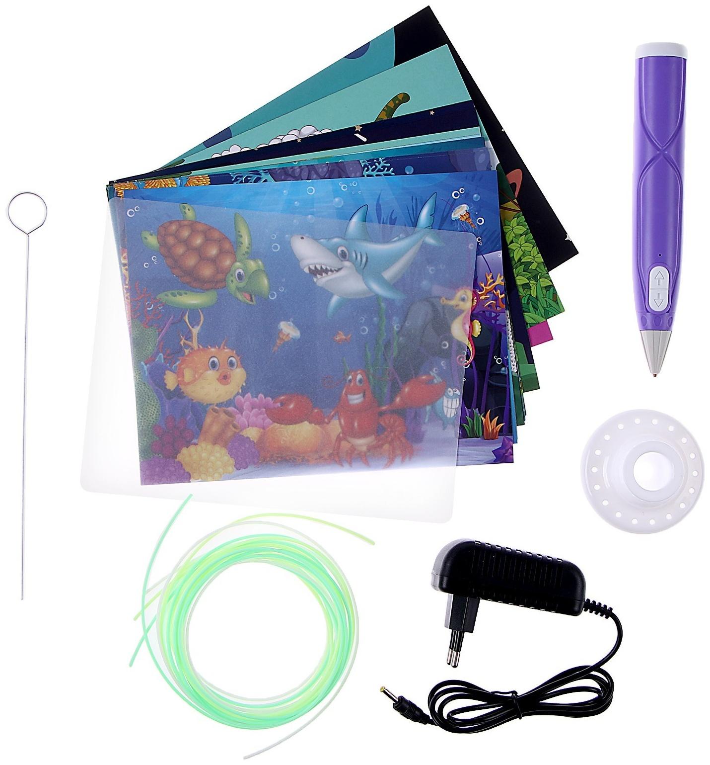 3D ручка, набор PCL пластика светящегося в темноте, мод. PN014, цвет фиолетовый