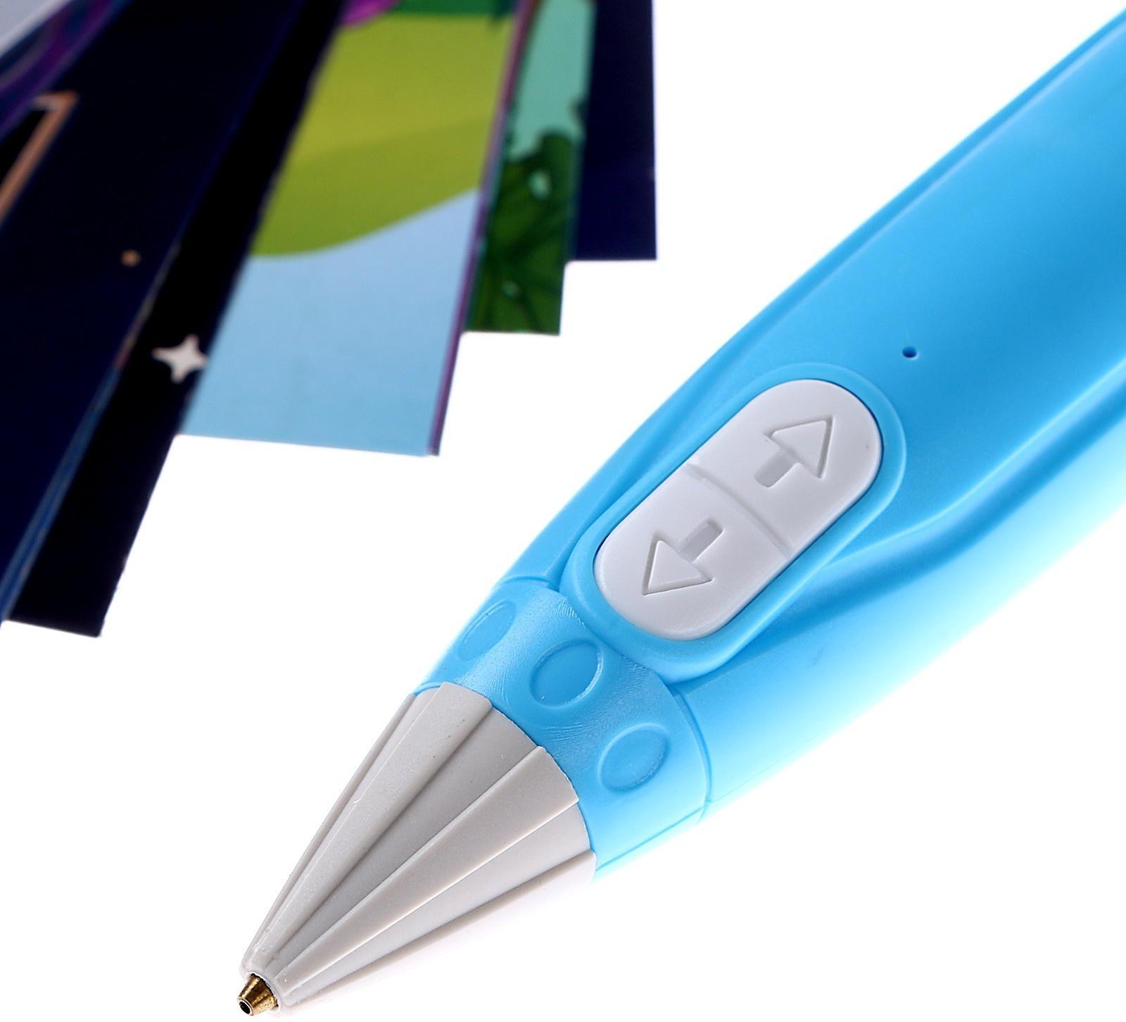 3D ручка, набор PCL пластика светящегося в темноте, мод. PN015, цвет голубой