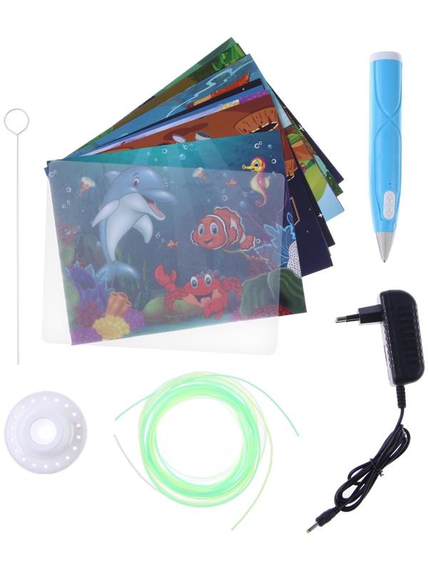 3D ручка, набор PCL пластика светящегося в темноте, мод. PN015, цвет голубой