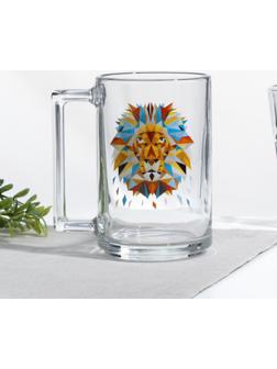 Кружка Animals, стеклянная, 320 мл, микс