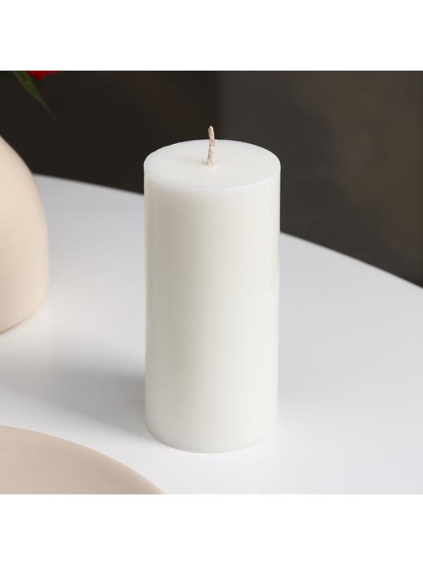 Свеча-цилиндр гладкая,5х10 см, пальмовый воск, белая, 6 ч