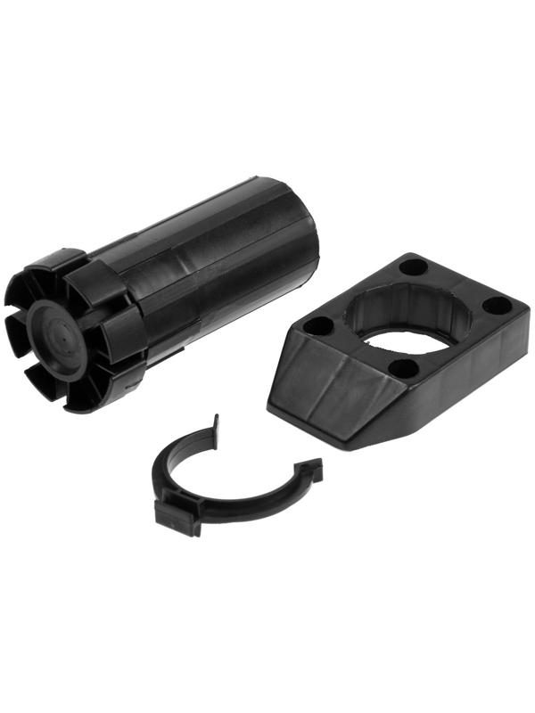 Опора пластиковая ТУНДРА, регулируемая d=40, H=100-140 мм, с клипсой, черная, набор 4 шт