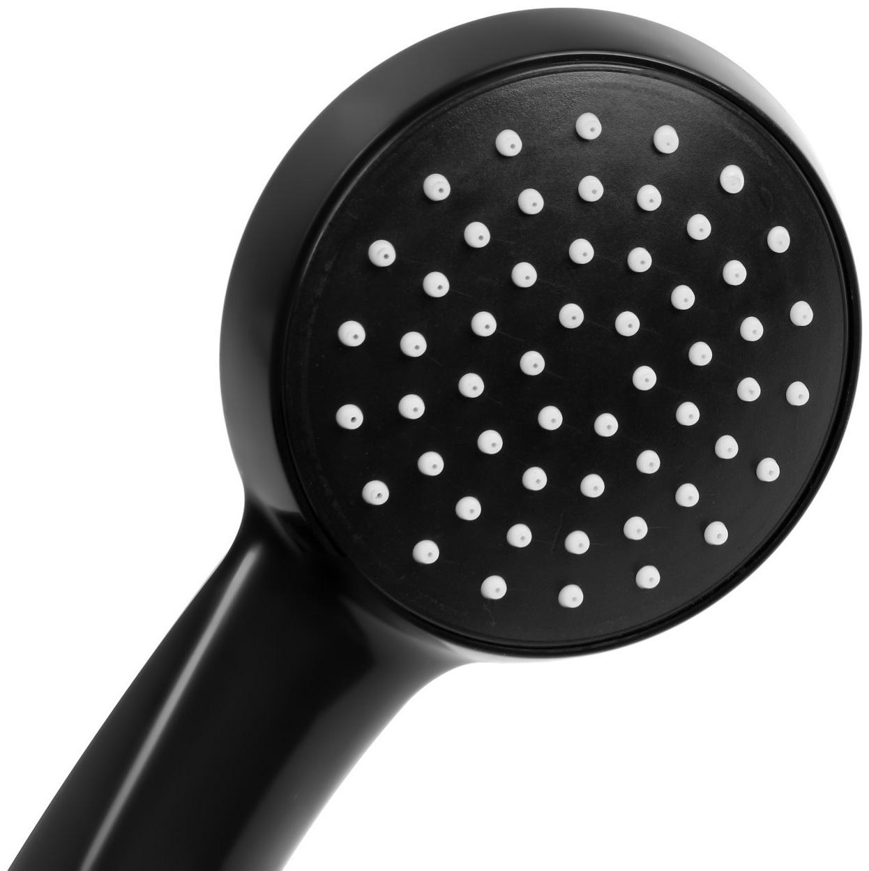 Набор для душа ZEIN Z2707, шланг 150 см, гайки металл, втулка латунь, лейка 1 режим, черный 941765