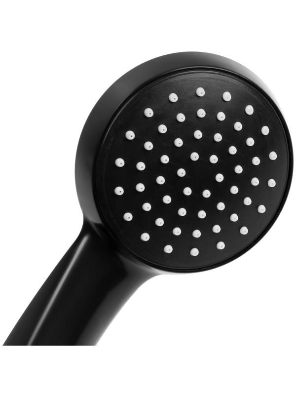 Набор для душа ZEIN Z2707, шланг 150 см, гайки металл, втулка латунь, лейка 1 режим, черный 941765