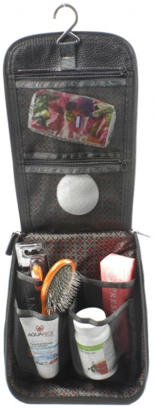 Косметичка дорожная на молнии, цвет чёрный