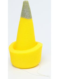 Карнавальный колпак «Клоун» на резинке, жёлтый, поролон