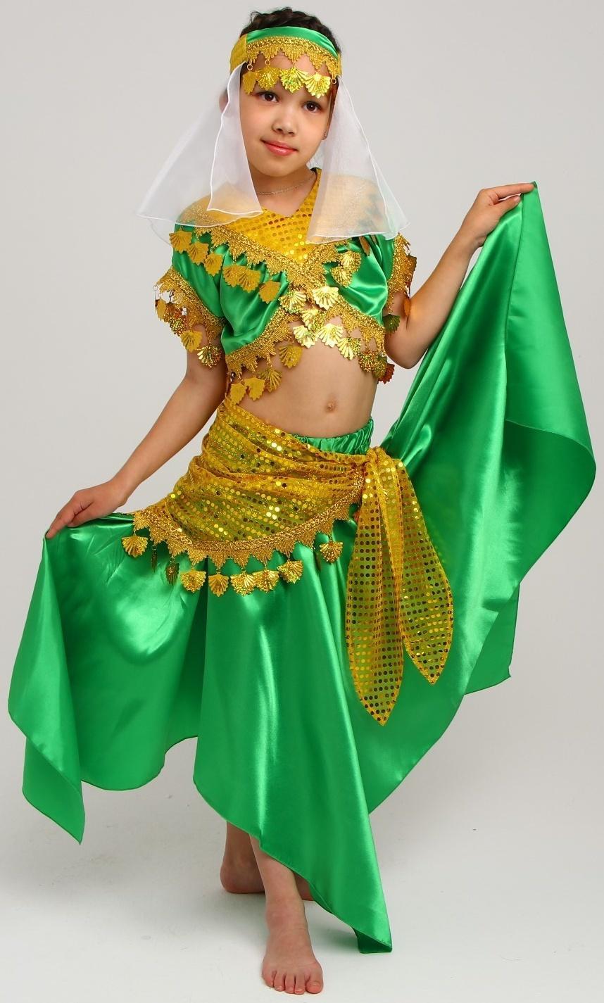 Карнавальный костюм «Восточная красавица. Азиза», цвет зелёно-жёлтый, р. 32, рост 122-128 см