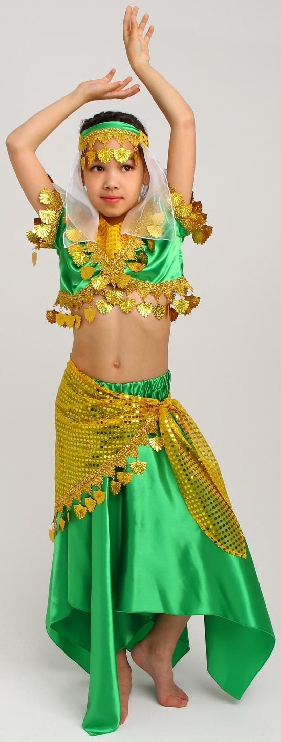 Карнавальный костюм «Восточная красавица. Азиза», цвет зелёно-жёлтый, р. 32, рост 122-128 см