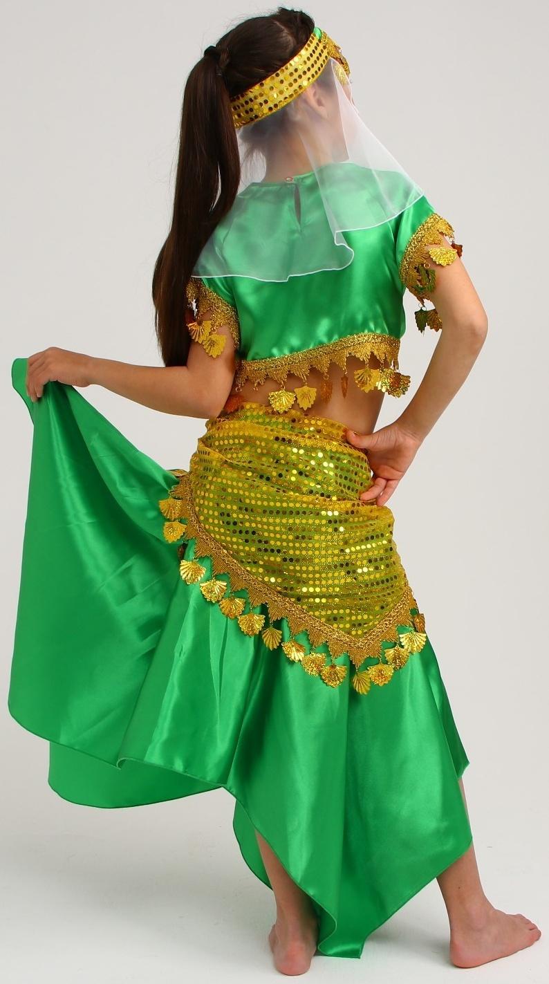 Карнавальный костюм «Восточная красавица. Азиза», цвет зелёно-жёлтый, р. 32, рост 122-128 см