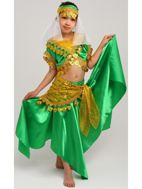 Карнавальный костюм «Восточная красавица. Азиза», цвет зелёно-жёлтый, р. 32, рост 122-128 см