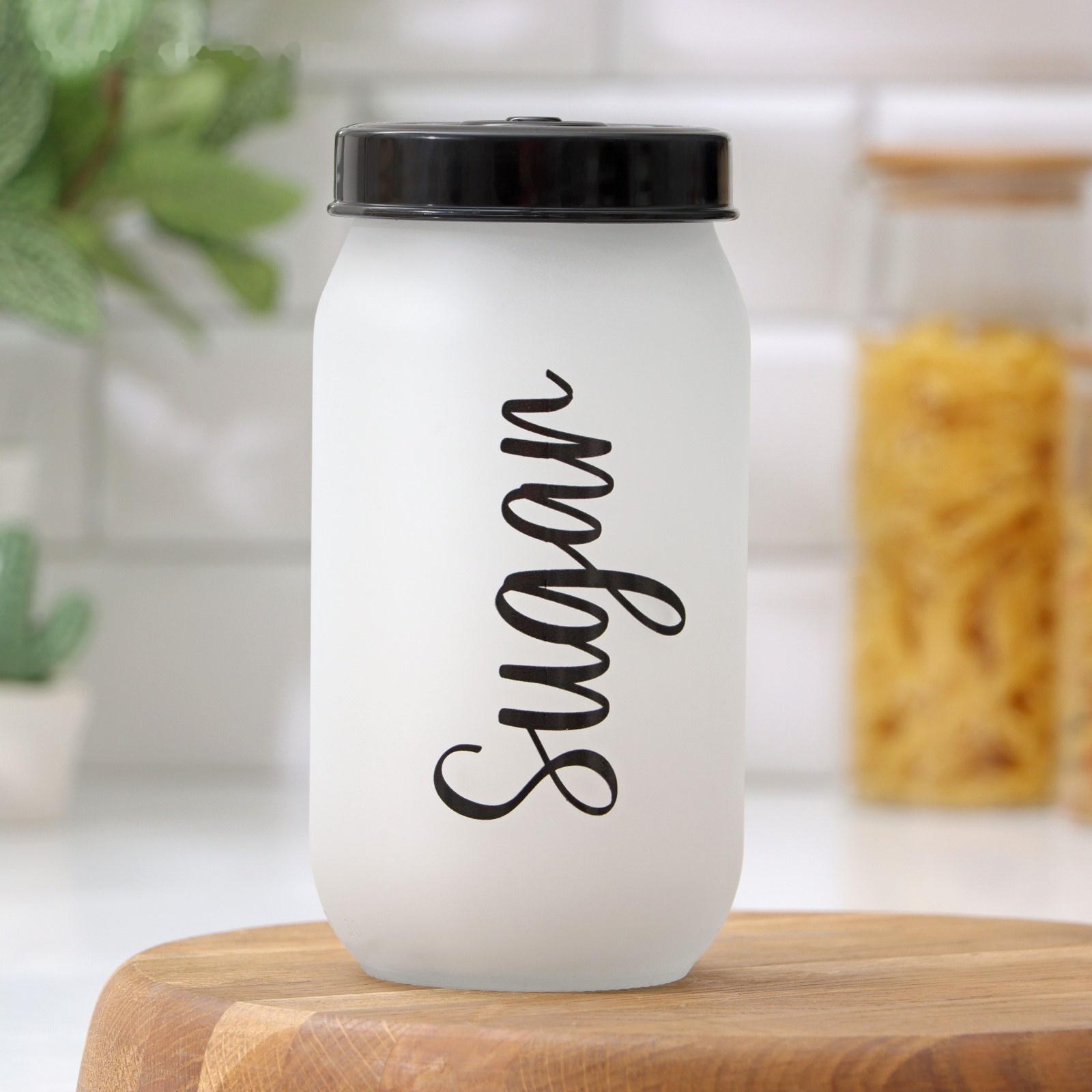 Банка стеклянная для сыпучих продуктов «Классика», 1 л, надпись МИКС