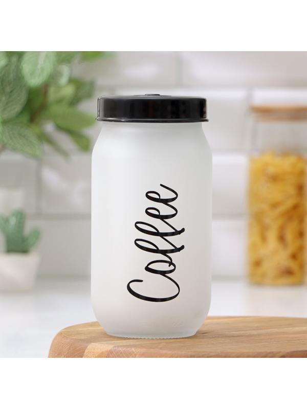 Банка стеклянная для сыпучих продуктов «Классика», 1 л, надпись МИКС