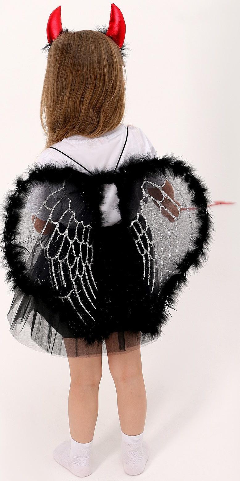 Карнавальный набор «Дьяволёнок»: футболка, юбка, ободок, крылья, жезл, рост 98–110 см