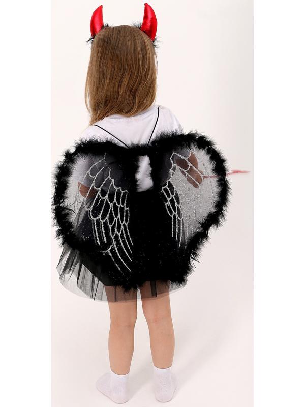 Карнавальный набор «Дьяволёнок»: футболка, юбка, ободок, крылья, жезл, рост 98–110 см