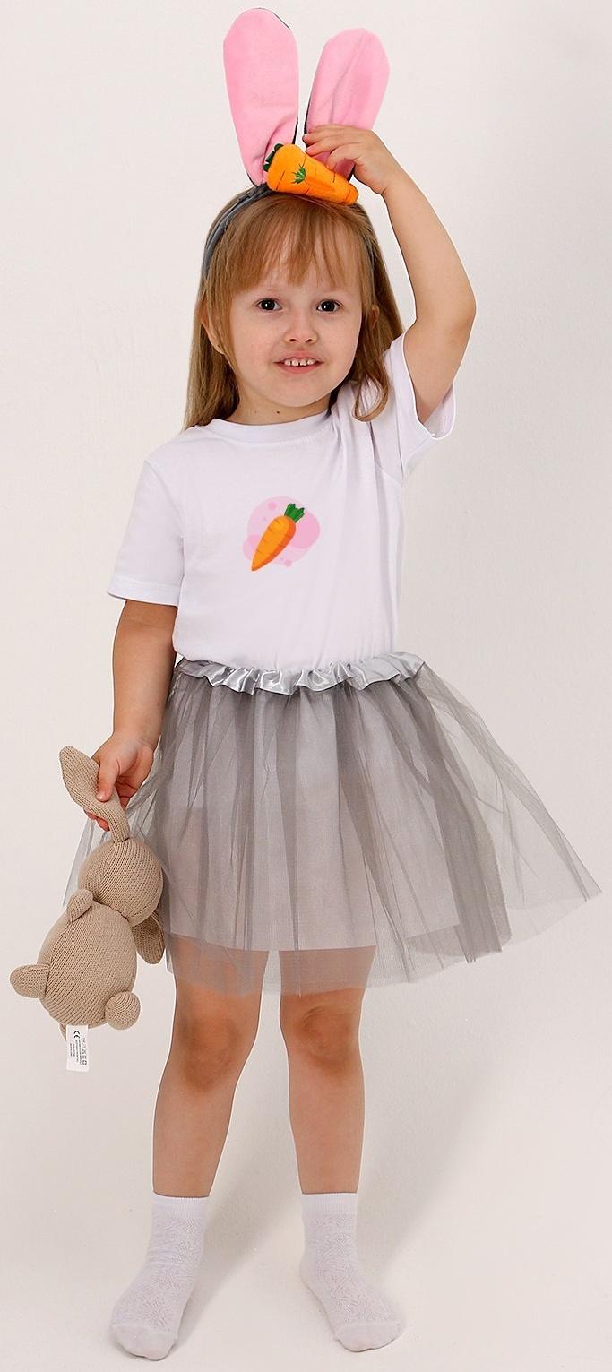 Карнавальный набор «Любимый зайчик»: футболка, юбка, ободок, термонаклейка, рост 98–110 см
