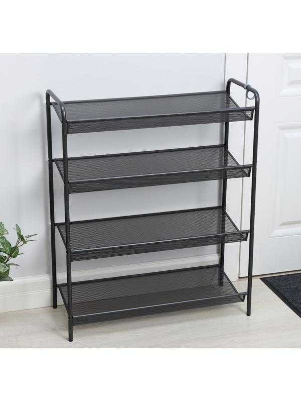 Подставка для обуви «Женева 24», 4 яруса, 65×26×79,5 см, цвет графит