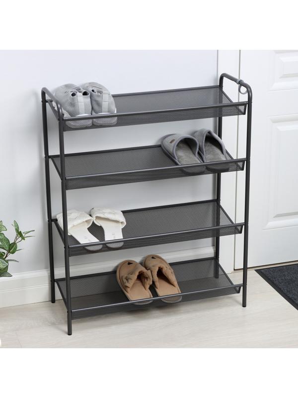 Подставка для обуви «Женева 24», 4 яруса, 65×26×79,5 см, цвет графит