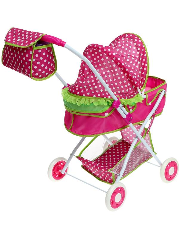 Коляска для кукол «Счастливый карапуз» универсальная, с корзиной и сумкой
