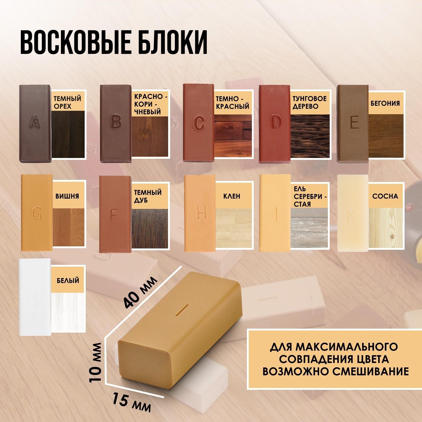 Набор для ремонта ламината и мебели ТУНДРА, с восковыми блоками, 17 предметов