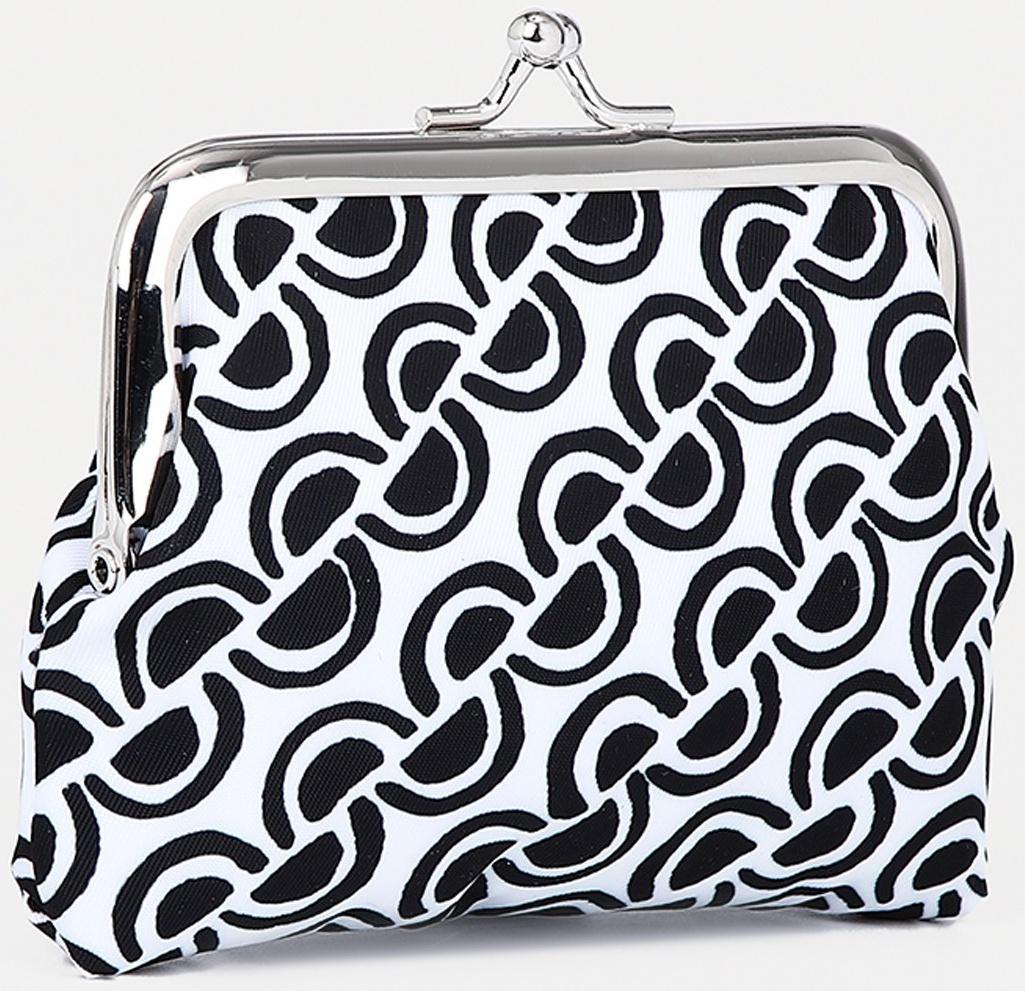 Кошелёк на фермуаре, цвет белый/чёрный