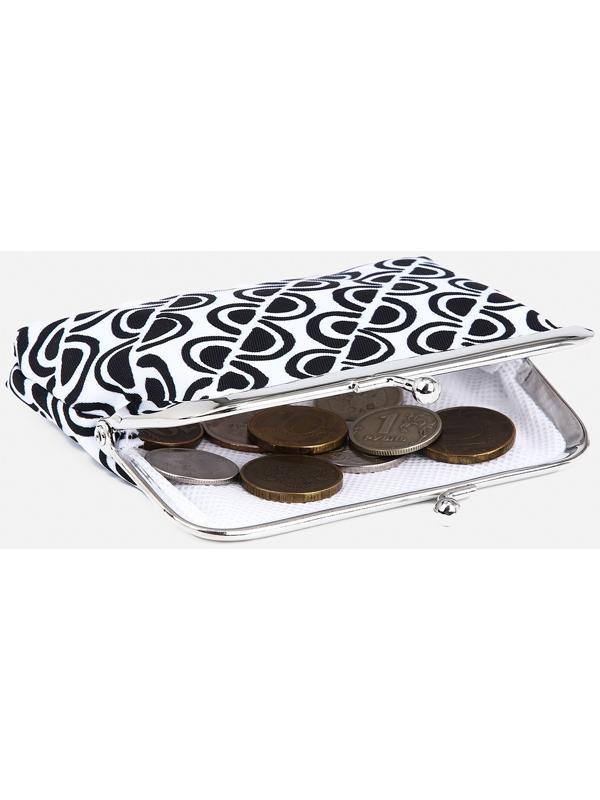 Кошелёк на фермуаре, цвет белый/чёрный