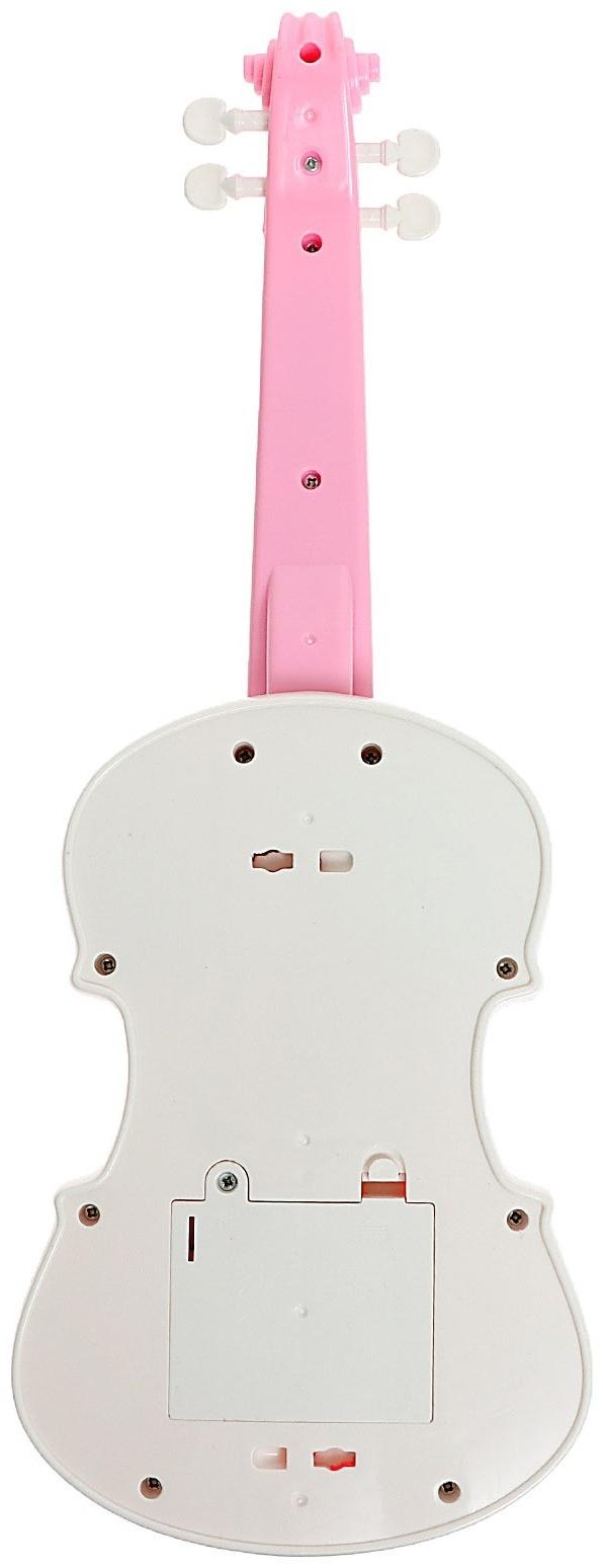 Игрушка музыкальная «Скрипка», световые и звуковые эффекты, цвет розовый