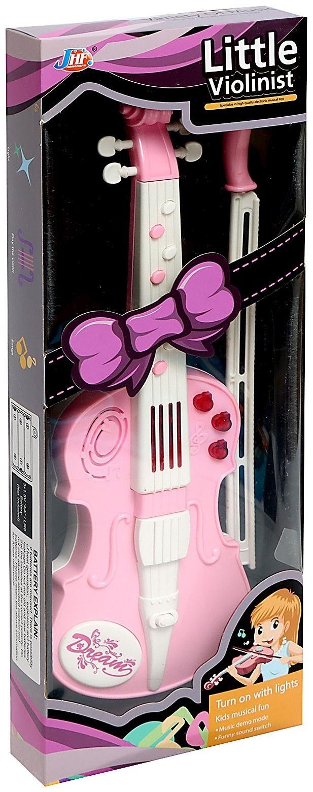 Игрушка музыкальная «Скрипка», световые и звуковые эффекты, цвет розовый