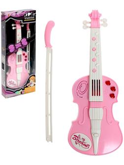 Игрушка музыкальная «Скрипка», световые и звуковые эффекты, цвет розовый