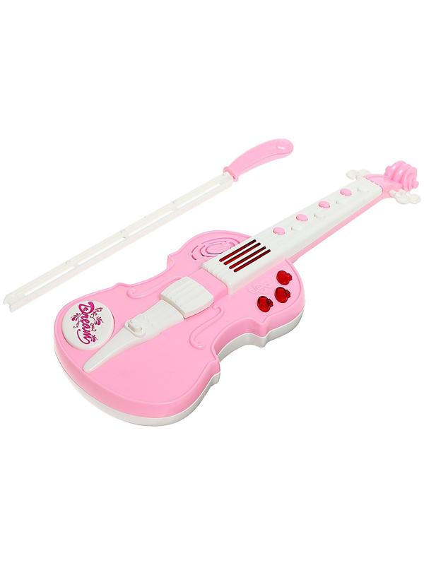 Игрушка музыкальная «Скрипка», световые и звуковые эффекты, цвет розовый