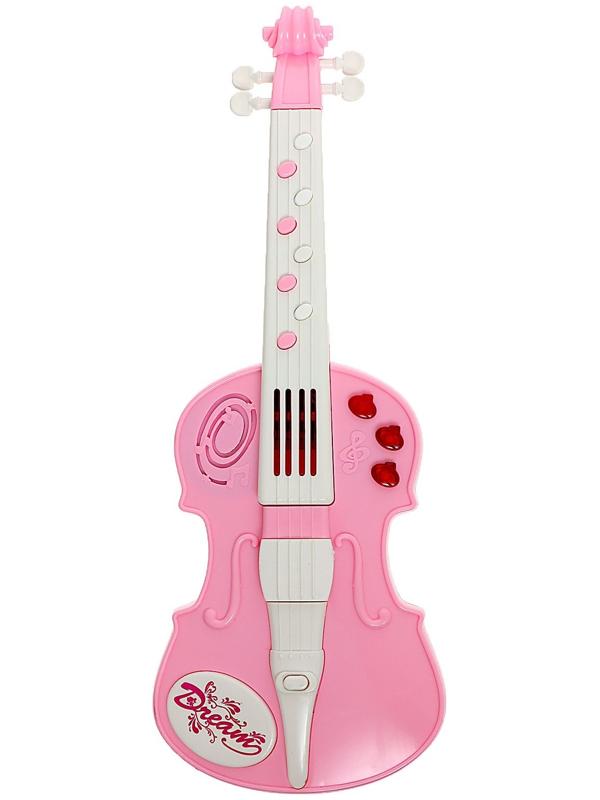 Игрушка музыкальная «Скрипка», световые и звуковые эффекты, цвет розовый