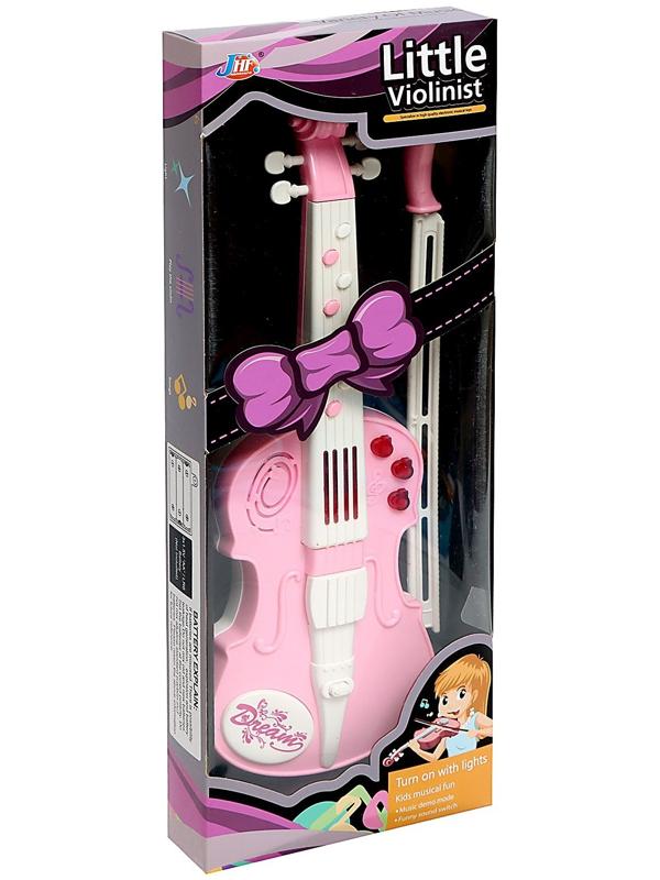 Игрушка музыкальная «Скрипка», световые и звуковые эффекты, цвет розовый
