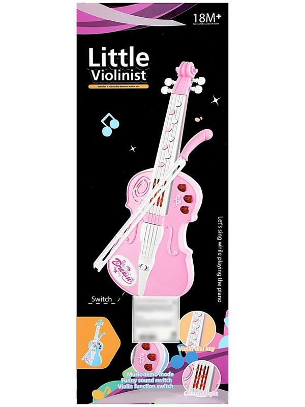 Игрушка музыкальная «Скрипка», световые и звуковые эффекты, цвет розовый