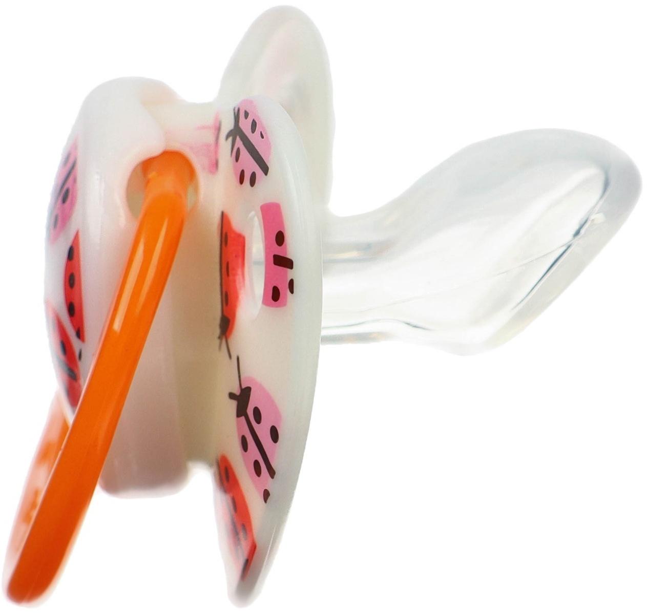 Соска - пустышка ортодонтическая, силикон, +3мес., «Божья коровка»