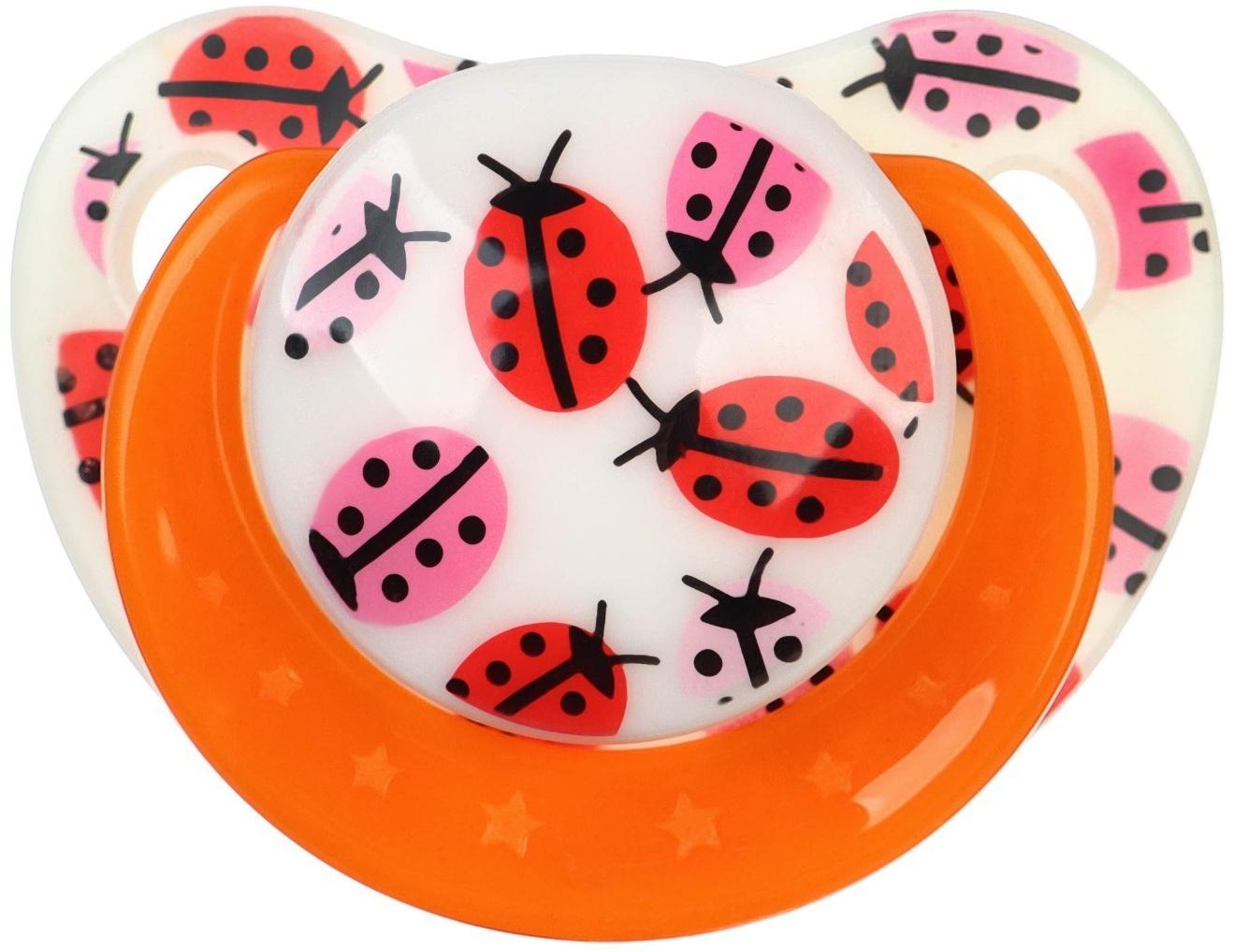Соска - пустышка ортодонтическая, силикон, +3мес., «Божья коровка»