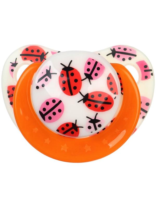 Соска - пустышка ортодонтическая, силикон, +3мес., «Божья коровка»